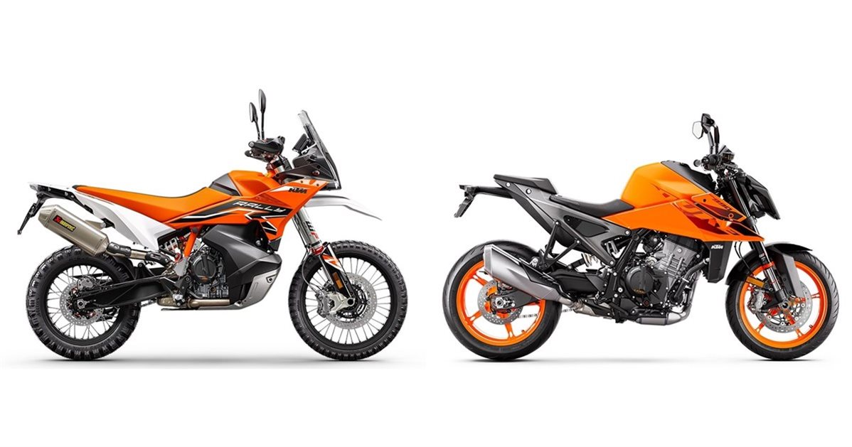 One Adventure Rally Motorrad Vergleich KTM 890 Adventure R Rally 2024 vs. KTM 990 Duke 2024