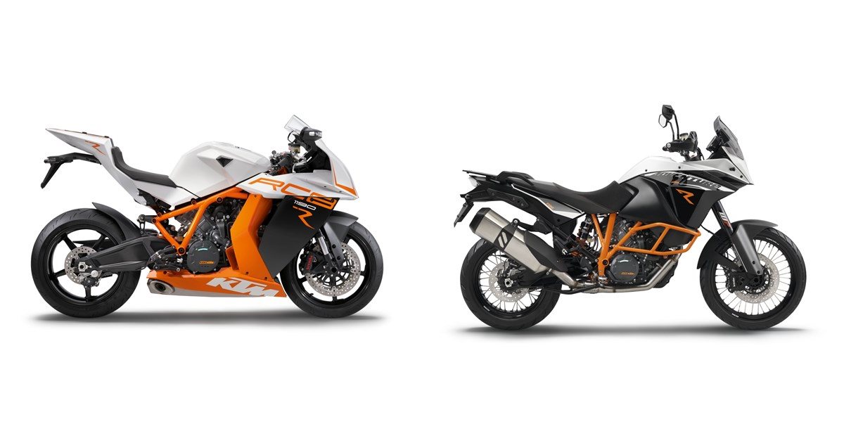 Motorrad Vergleich KTM 1190 RC8 R 2015 vs. KTM 1190 Adventure R 2016