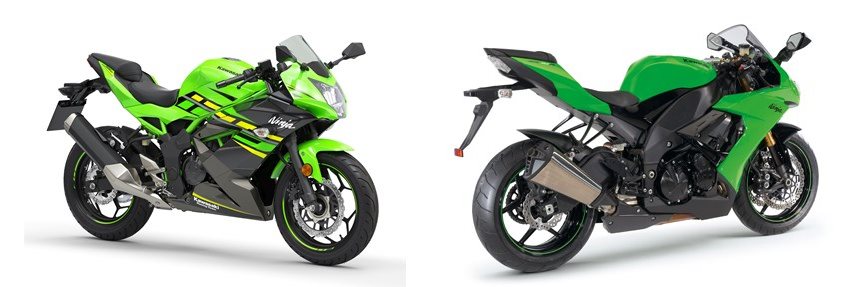 Motorrad Vergleich Kawasaki Ninja 125 2020 vs. Kawasaki Ninja ZX-10R 2009