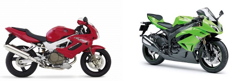 Honda VTR 1000 F Fire Storm 2005 vs Kawasaki Ninja ZX-6R 2009