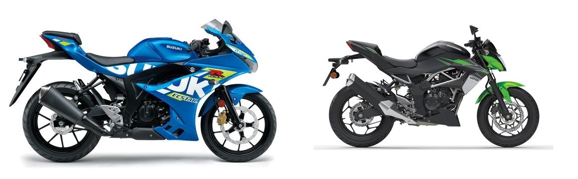 Motorrad Vergleich Suzuki GSX-R 125 2022 vs. Kawasaki Z125 2024