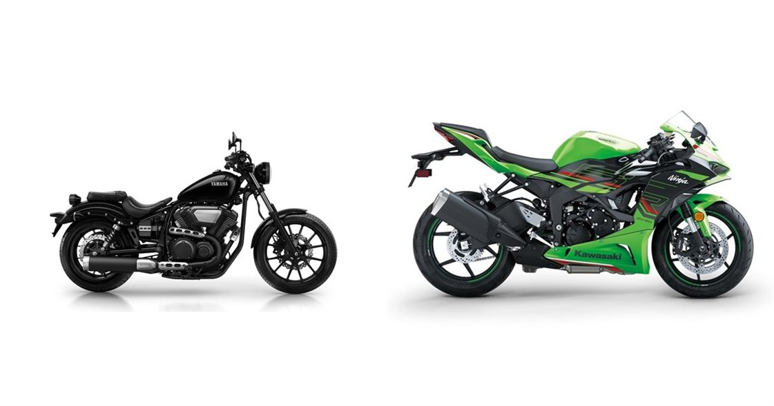 モモキングvs Yamaha XV 950 2017 vs Kawasaki Ninja ZX-6R 2024