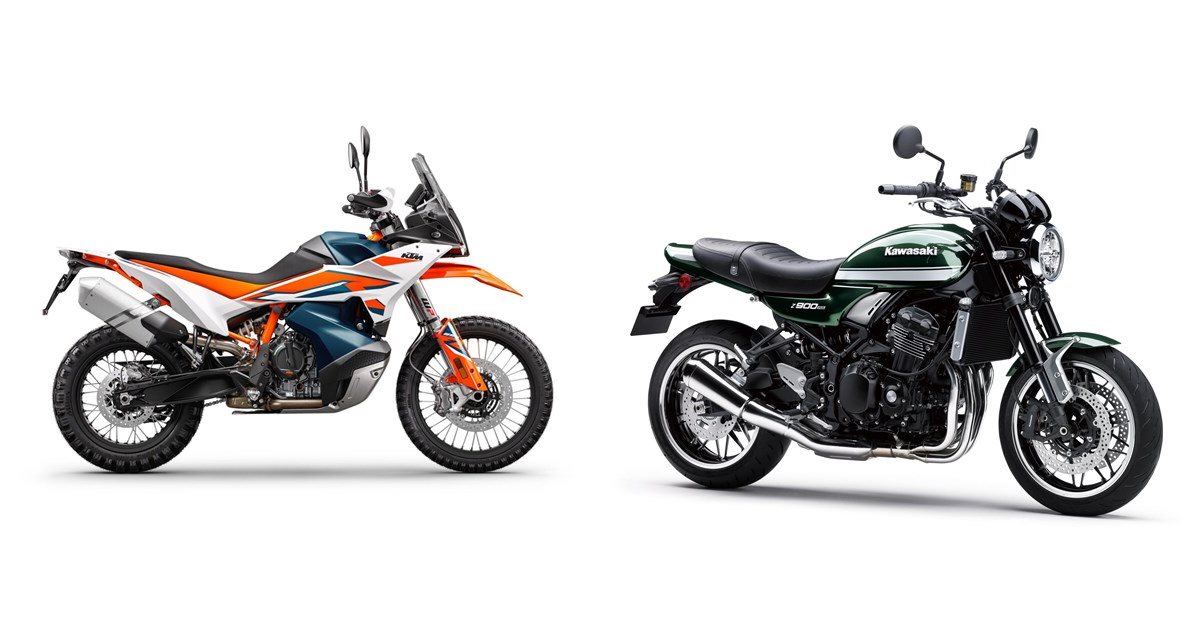 Motorrad Vergleich KTM 890 Adventure R 2023 vs. Kawasaki Z900 RS 2022