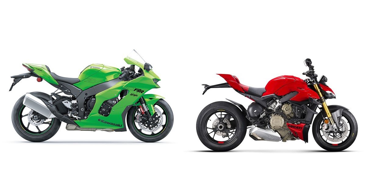 Confronto tra moto Kawasaki Ninja ZX-10RR 2024 VS. Ducati