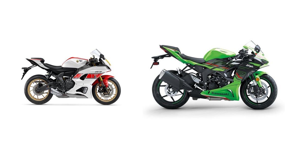 Yamaha R7 World GP 60th Anniversary 2021 vs Kawasaki Ninja ZX-6R 2024