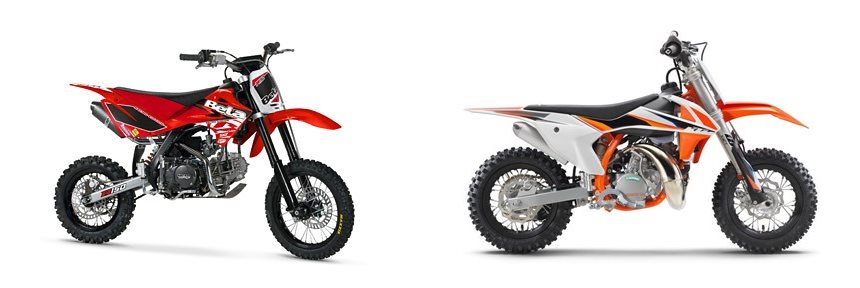 Motorrad Vergleich Beta Minicross R12 2012 vs. KTM 50 SX Mini 2022