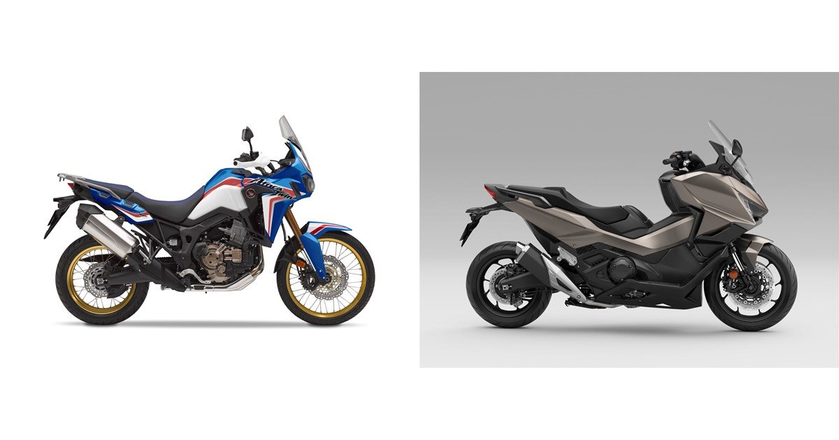 Motorrad Vergleich Honda CRF1000L Africa Twin 2019 vs. Honda Forza 750 2025