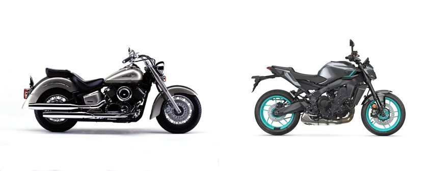 Motorrad Vergleich Yamaha Xvs Drag Star Classic Vs Yamaha Mt