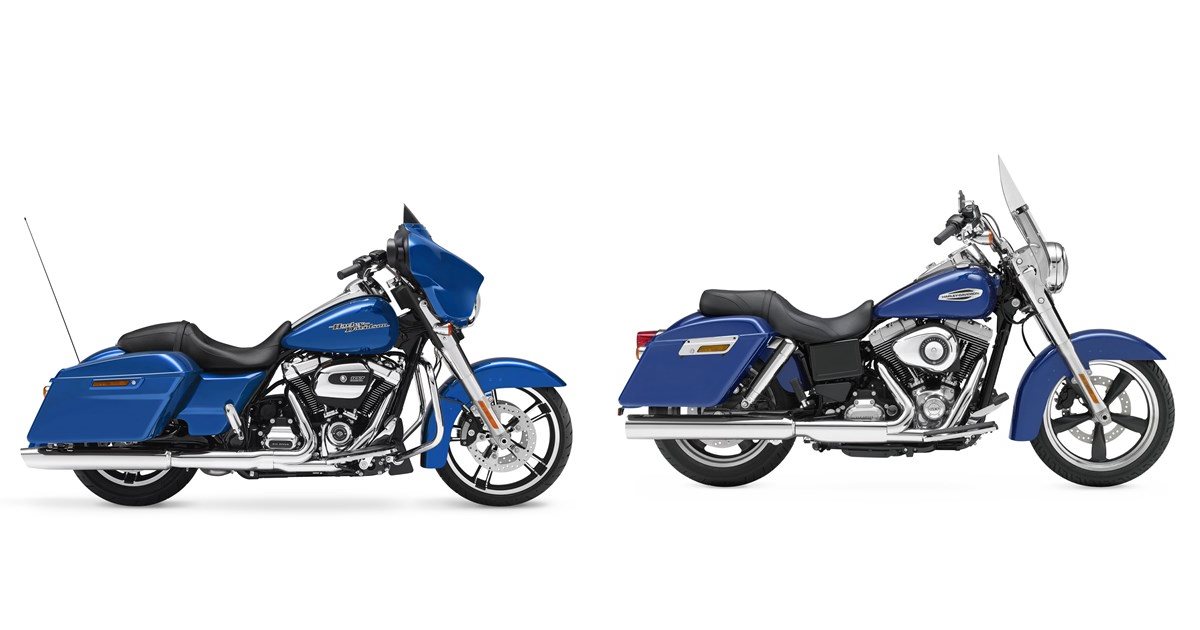 Motorrad Vergleich Harley Davidson Street Glide Flhx Vs Harley Davidson Dyna Switchback