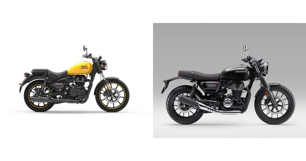 Motorrad Vergleich Royal Enfield Meteor 350 Fireball 2023 vs. Honda