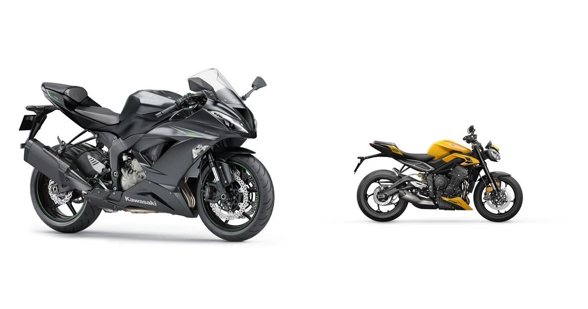 Kawasaki Ninja ZX-6R 636 2017 vs Triumph Street Triple 765 RS 2023