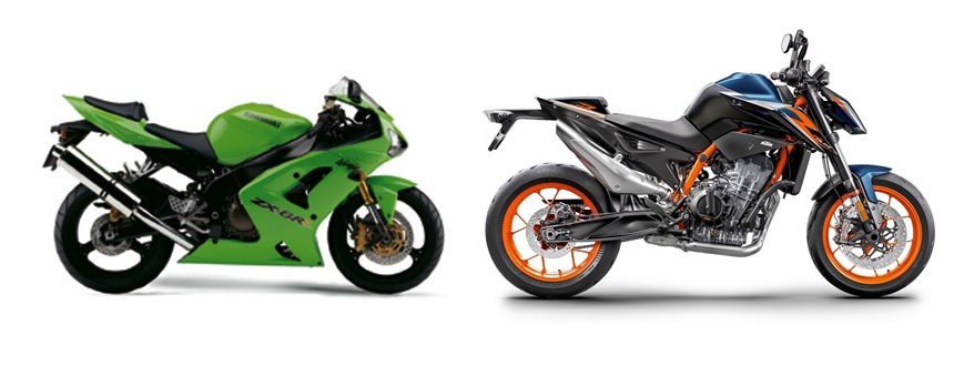 Kawasaki Ninja ZX-6R 2005 vs KTM 890 Duke R 2023