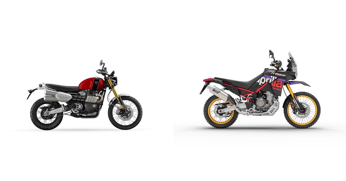 Xe Rally Triumph Scrambler 1200 XE 2023 vs Aprilia Tuareg 660 Rally 2025