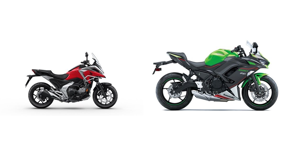 Motorrad Vergleich Honda NC750X DCT 2021 vs. Kawasaki Ninja 650 2021