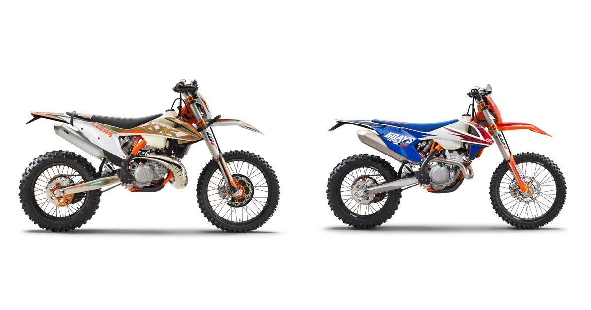 Motorrad Vergleich KTM 300 EXC TPI Erzberg Edition 2020 vs. KTM 250 EXC ...