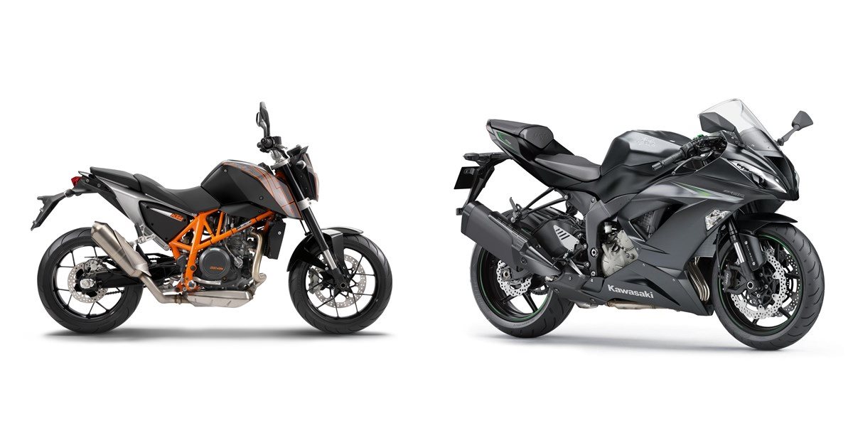 KTM 690 Duke 2014 vs Kawasaki Ninja ZX-6R 636 2016