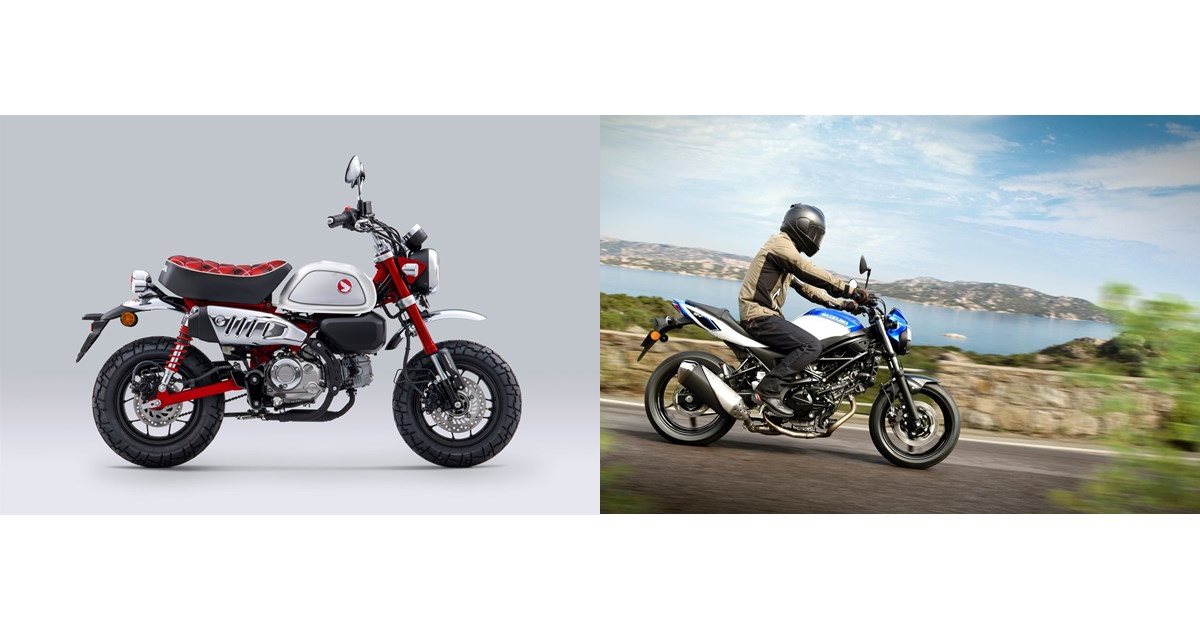 Motorrad Vergleich Honda Monkey 125 2023 Vs Suzuki SV650 2018 motorrad-vergleich-honda-monkey-125-2023-vs-suzuki-sv650-2018