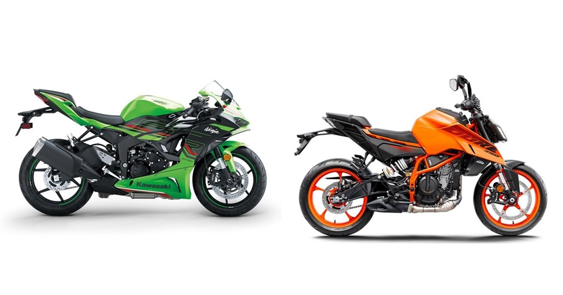 Kawasaki Ninja ZX-6R 2024 vs KTM 390 Duke 2025