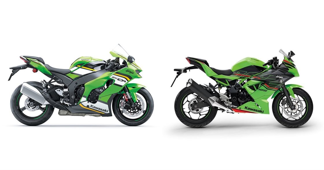 Injap R Motorrad Vergleich Kawasaki Ninja ZX-10R 2025 vs. Kawasaki Ninja 125 2025