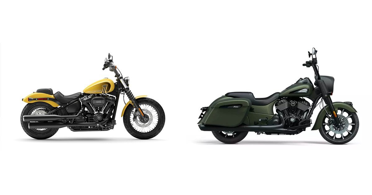 Harley-Davidson Softail Street Bob 114 FXBBS 2023 vs Indian Springfield ...