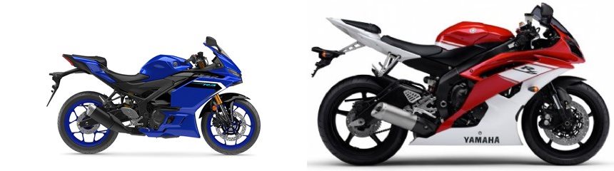 Motorrad Vergleich Yamaha R3 2025 vs. Yamaha YZF-R6 2009