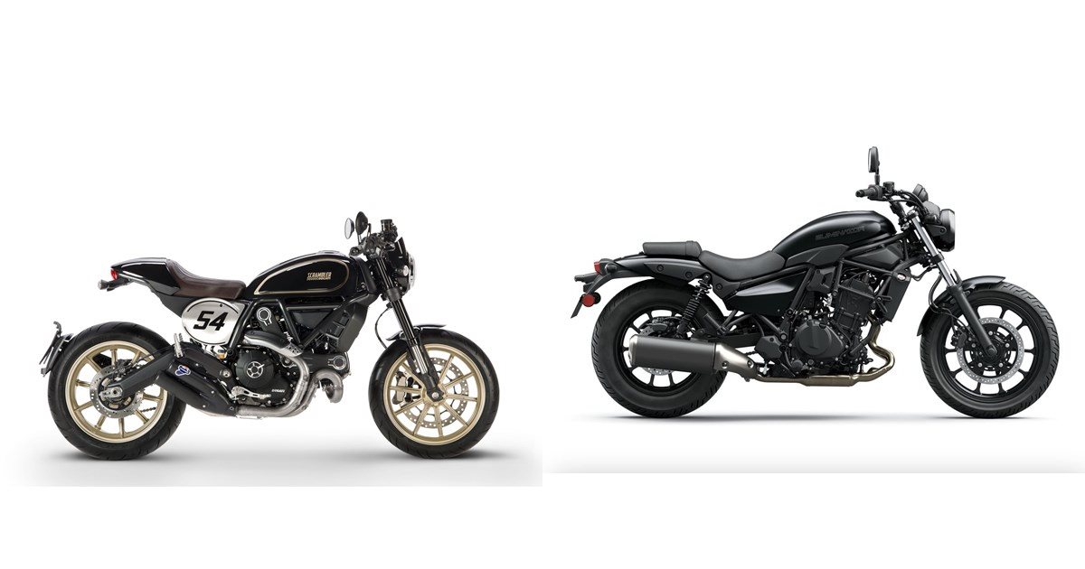 Motorrad Vergleich Ducati Scrambler Cafe Racer 2018 vs. Kawasaki ...