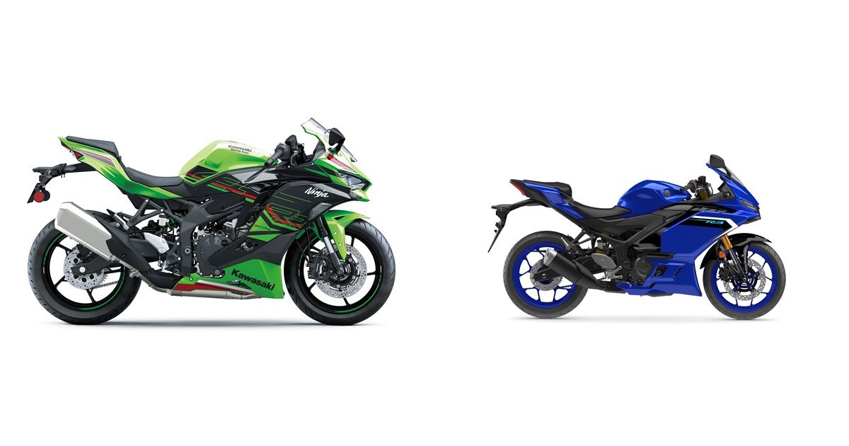 Motorrad Vergleich Kawasaki Ninja ZX-4RR 2024 vs. Yamaha R3 2025