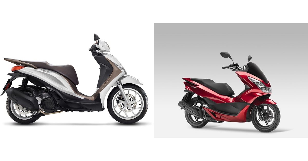 Motorrad Vergleich Piaggio Medley 125 2024 vs. Honda PCX125 2019