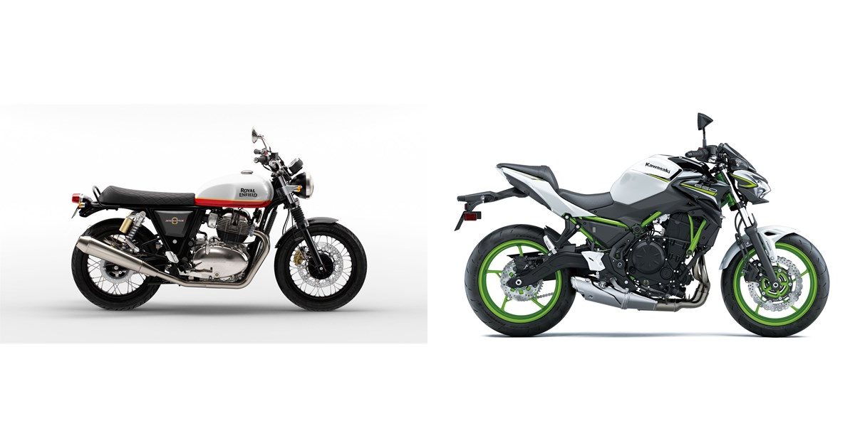 Motorrad Vergleich Royal Enfield Interceptor 650 2021 vs. Kawasaki Z650