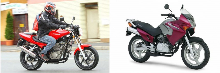 Motorrad Vergleich Hyosung Gt Naked Vs Honda Xl V Varadero