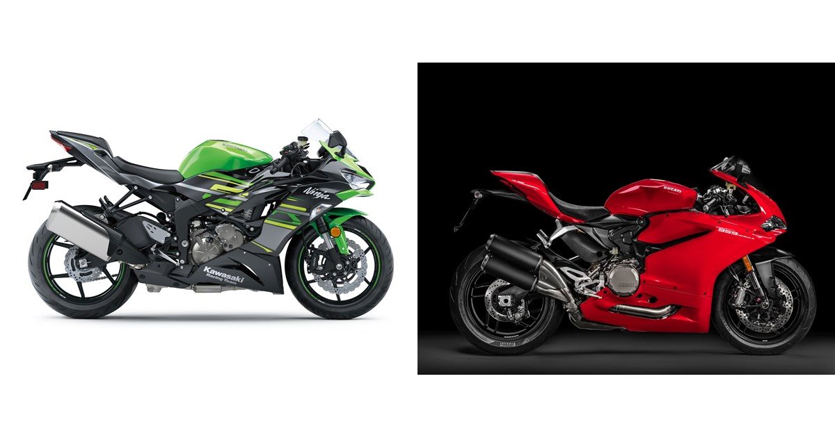 クロサキ Kawasaki Ninja ZX-6R 2019 vs Ducati 959 Panigale 2019