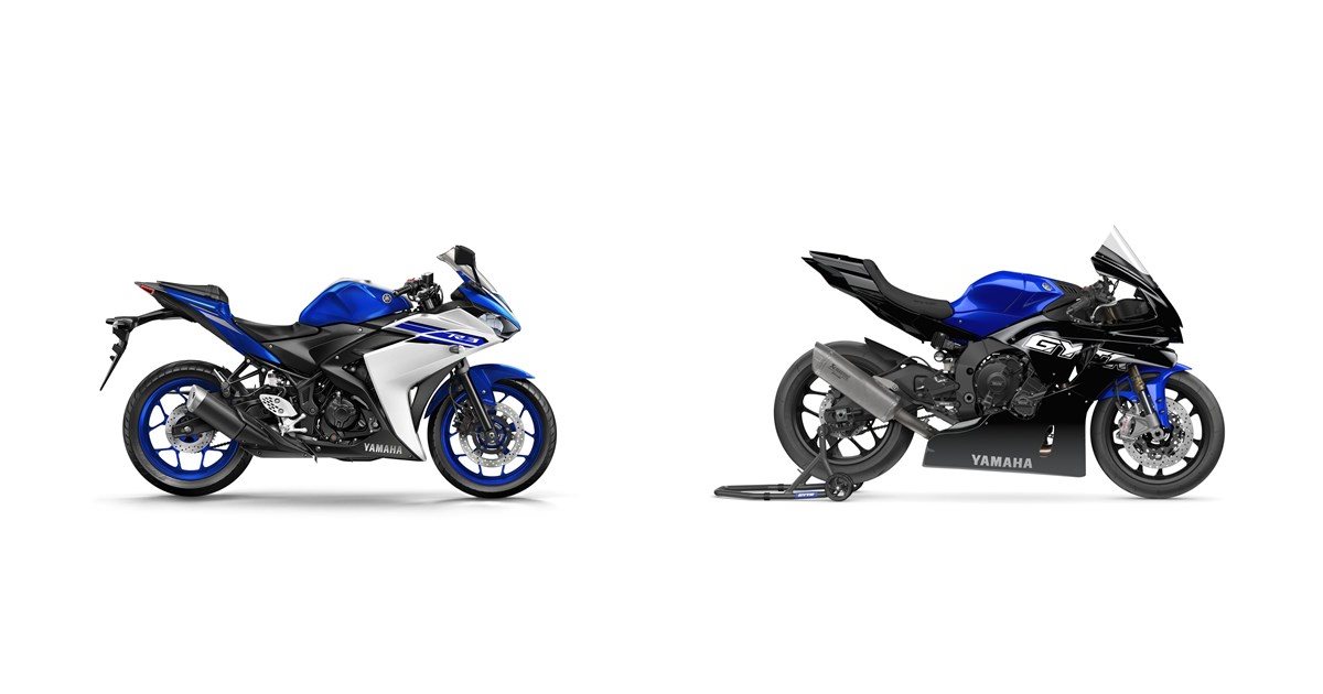 Motorrad Vergleich Yamaha R3 2016 vs. Yamaha R1 GYTR 2025