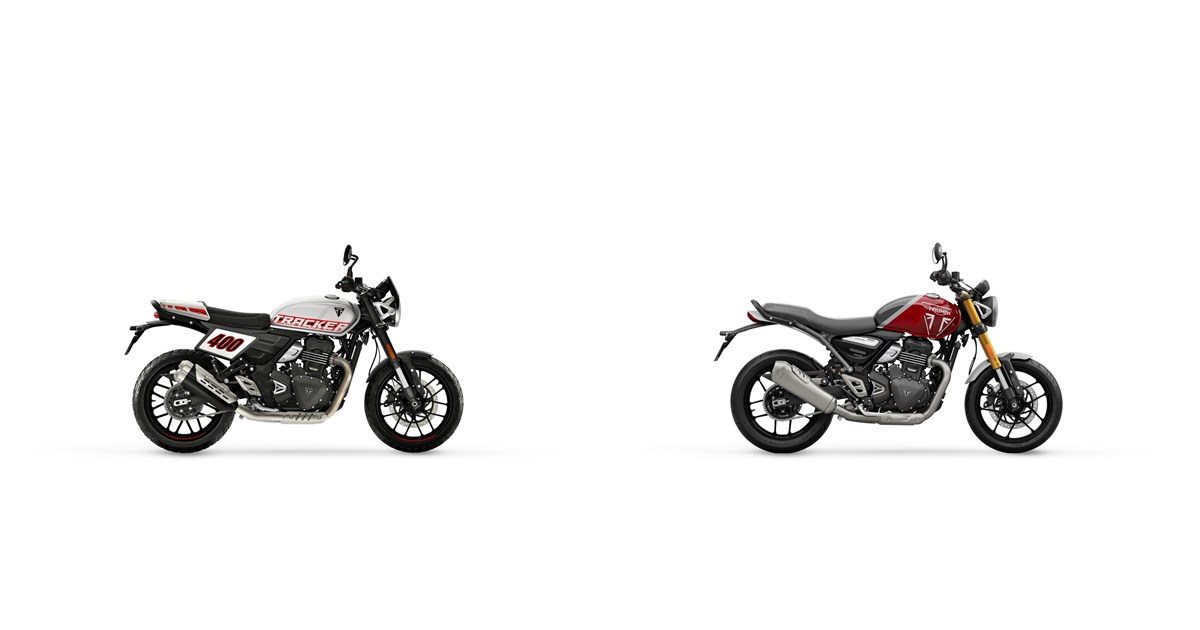 Motorrad Vergleich Triumph Tracker 400 2026 vs. Triumph Speed 400 2025