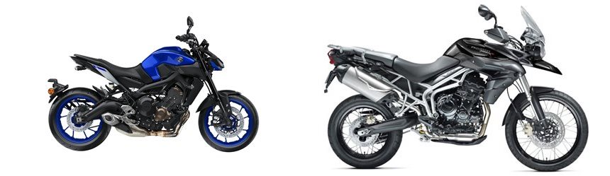 Yamaha MT-09 2018 vs Triumph Tiger 800 XC 2011