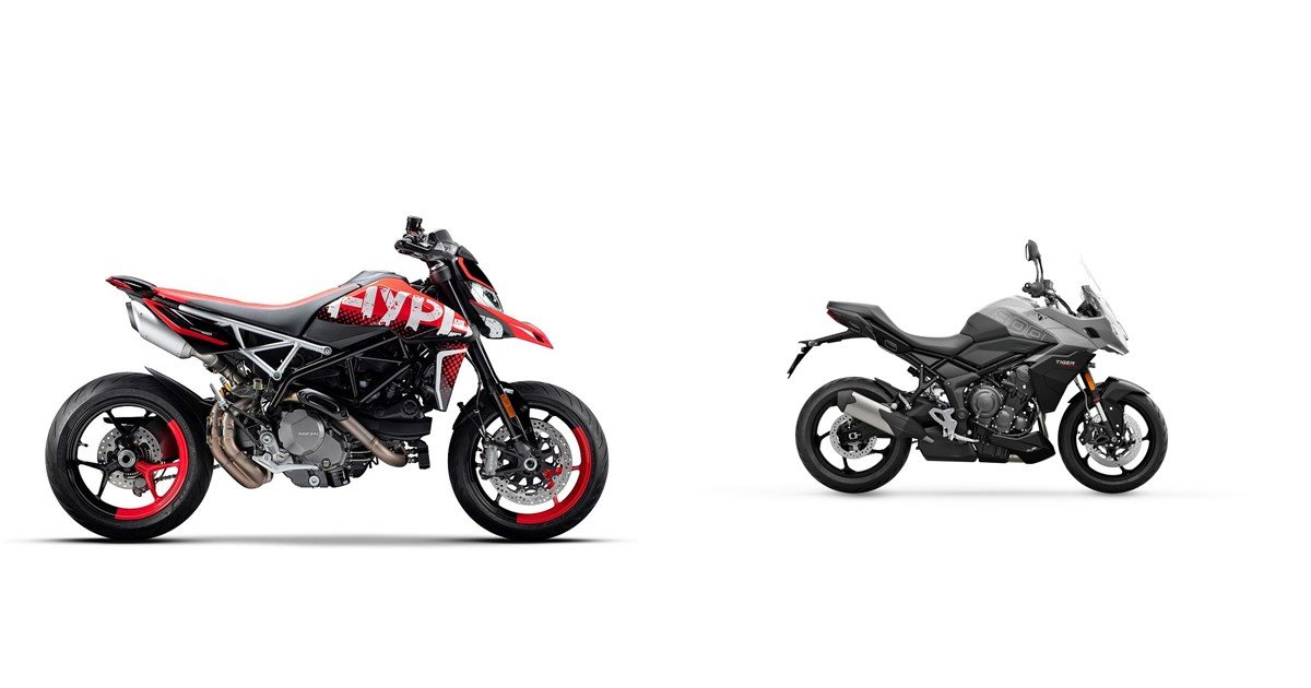 Motorrad Vergleich Ducati Hypermotard 950 RVE 2023 vs. Triumph Tiger ...