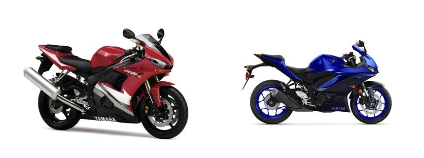 Motorrad Vergleich Yamaha YZF-R6 2008 vs. Yamaha R3 2023