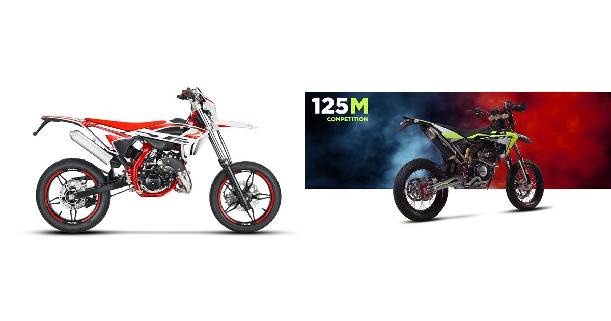 Motorrad Vergleich Beta RR 50 Motard Sport 2024 vs. Fantic 125M ...
