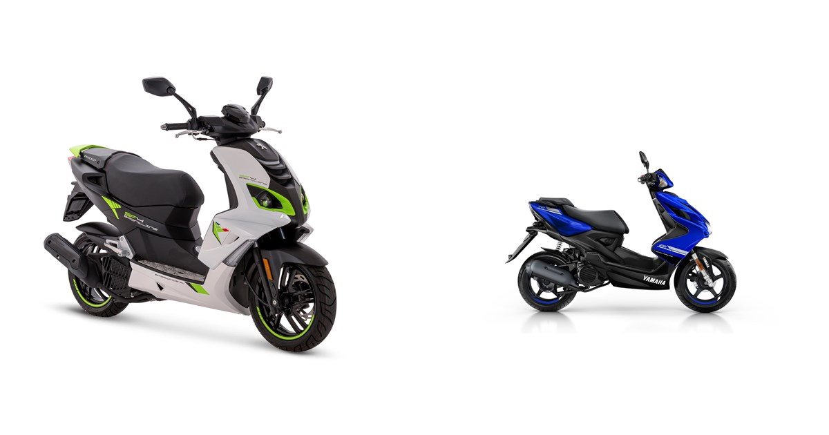 Motorrad Vergleich Peugeot Speedfight 4 50 4T Air 2020 vs. Yamaha Aerox 4  2020