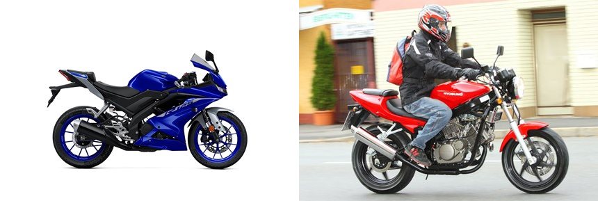 Motorrad Vergleich Yamaha Yzf R Vs Hyosung Gt Naked