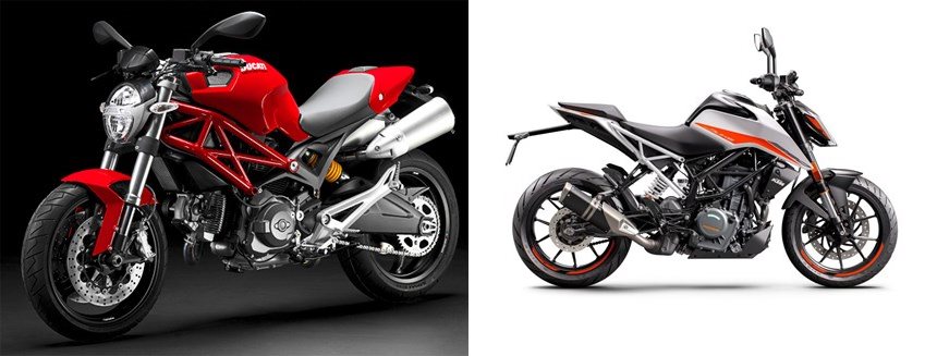 Ducati Monster 696 2009 vs KTM 390 Duke 2021