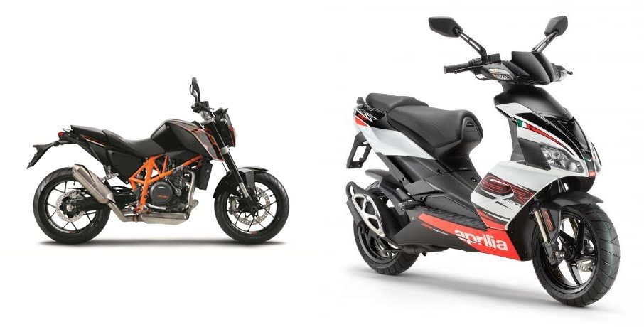 Motorrad Vergleich Ktm 690 Duke 2015 Vs Aprilia Sr 50 Factory I E 2015