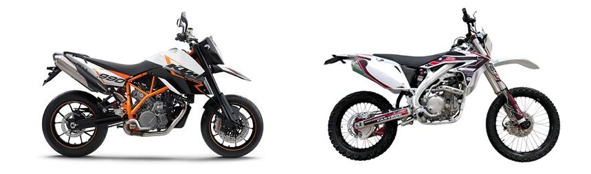 KTM 990 Supermoto R 2009 vs Zündapp ZXE 250 2020