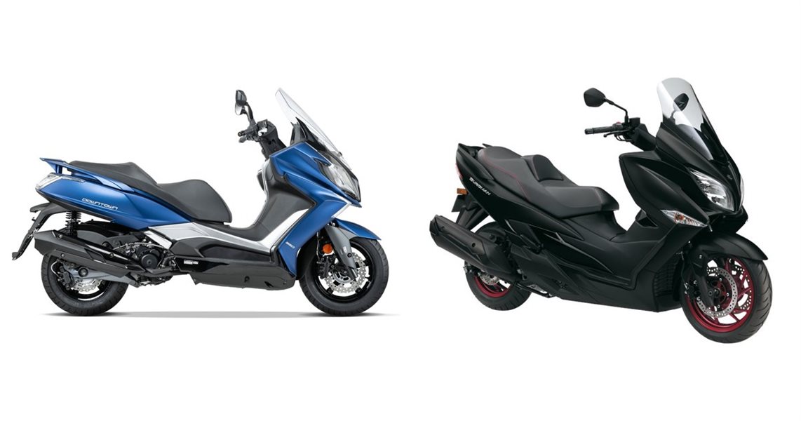 Motorrad Vergleich Kymco New Downtown 350i Abs 2022 Vs Suzuki Burgman