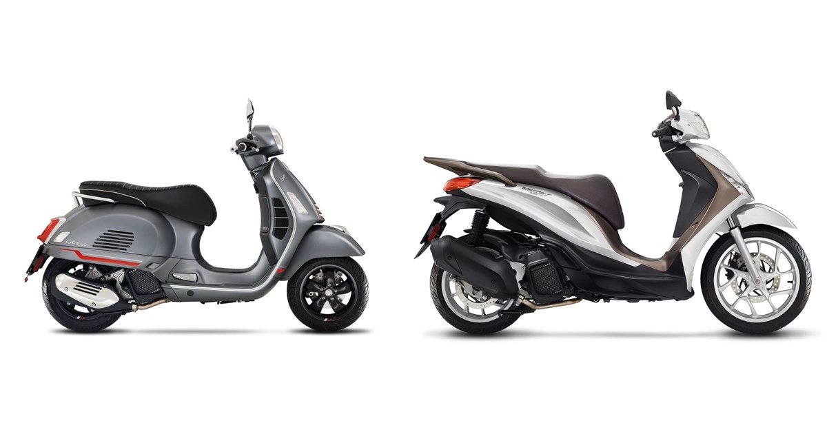 Motorrad Vergleich Vespa Gts 125 Supersport Iget 2021 Vs Piaggio