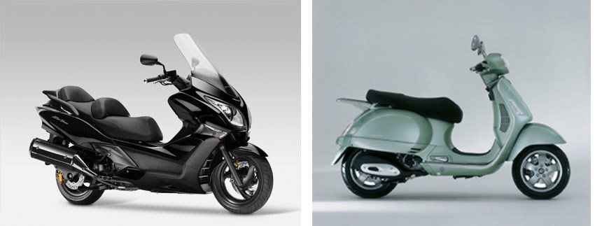 Motorrad Vergleich Honda SW-T600 2011 vs. Vespa GT 200 2006