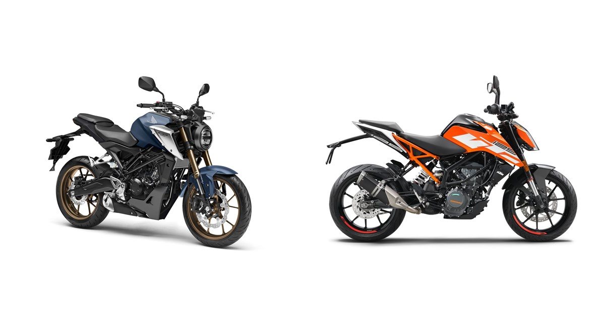 Motorrad Vergleich Honda CB125R 2021 vs. KTM 125 Duke 2020