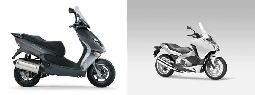 Motorrad Vergleich Aprilia Leonardo 250 2005 vs. Honda Integra 2012