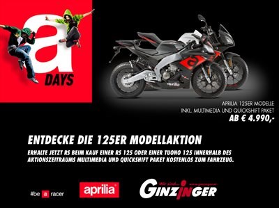 Aprilia 125er Modell-Aktion