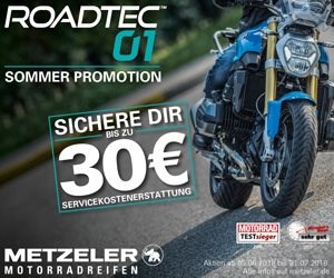 Metzeler Sommeraktion: 30 Euro sparen beim Kauf eines Roadtec 01 Reifensatzes!