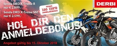 Derbi Anmeldeaktion jetzt EUR 180,-- sparen